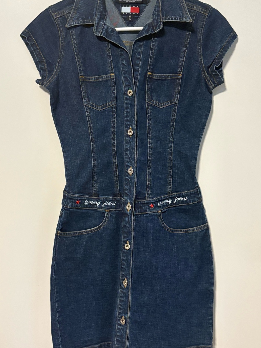 Tommy Hilfiger Indigo Denim Button-Front Mini Dress